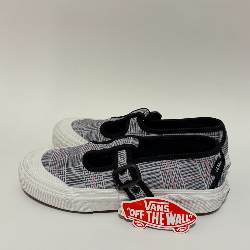 Vans Style 93 Gray Plaid Buckle Mary Jane Shoes Women's Size 6.5, Men's Size 5